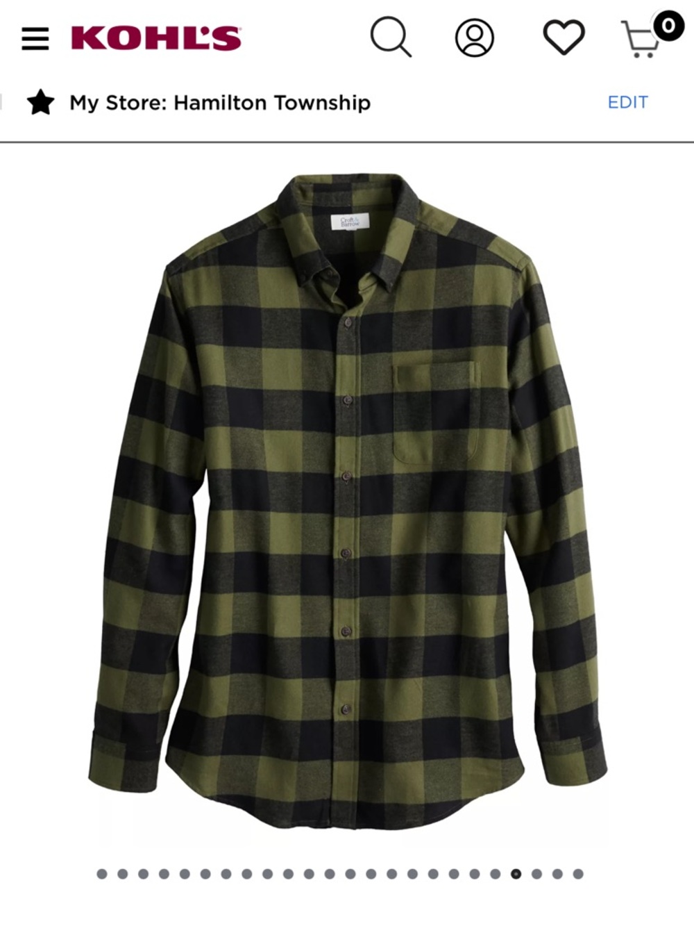 NWT XXL Men's Olive Green and Black Plaid Button-Up Shirt